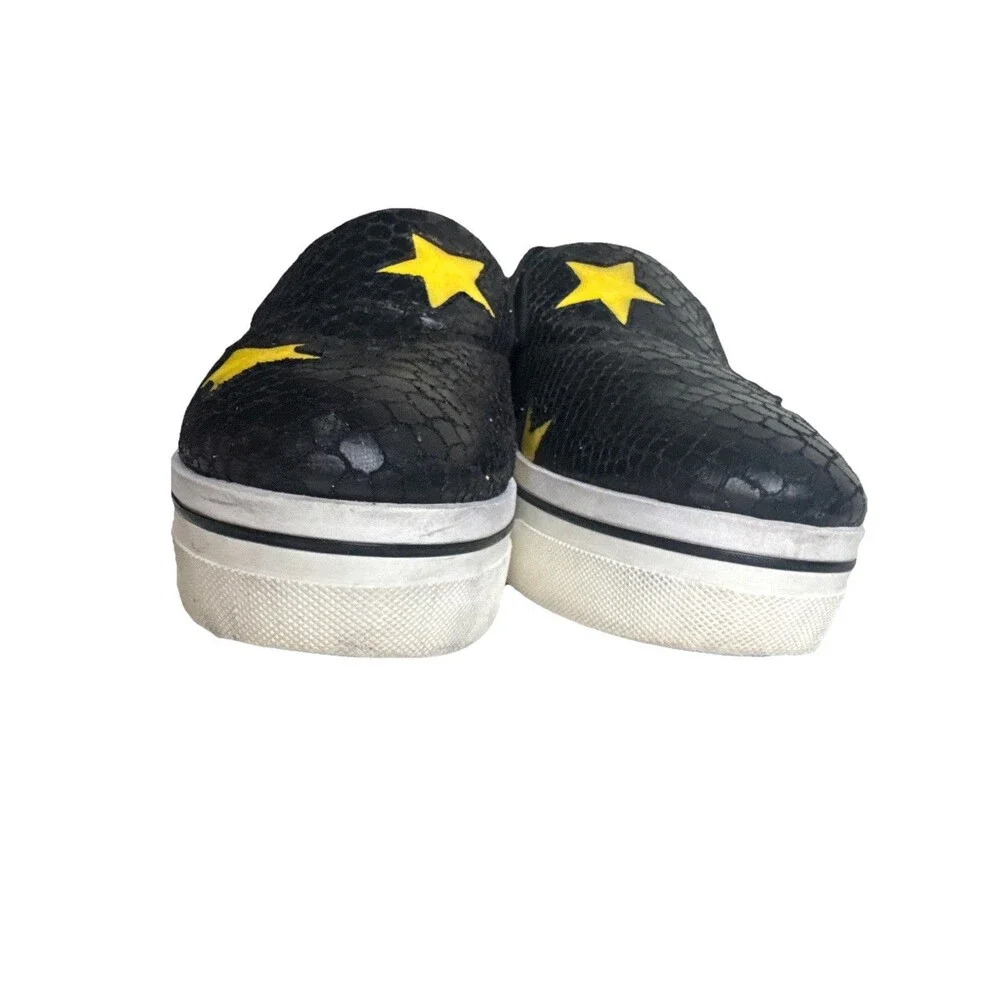 Stella McCartney Python Embossed Faux Leather Binx Star Platform Sneakers 10.5